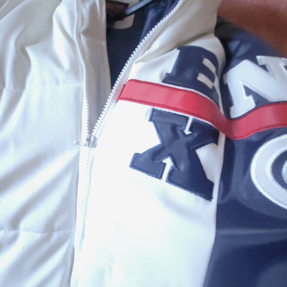 Men's Stylish White and Navy Puffer Jacket